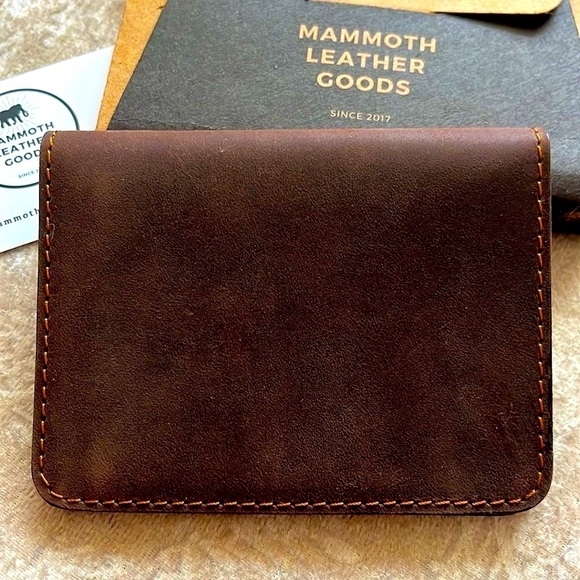 Brand New Genuine Leather Brown Slim Bifold Wallet Card Holder Handmade - Picture 3 of 16